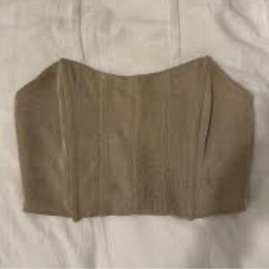 Urban Outfitters Mable Corset Bustier Tan/Gold Top. Size Small